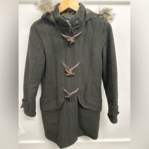 Spiewalk and Sons Dark Green Wool Coat Duffle Toggle Thinsulate Jacket (S)